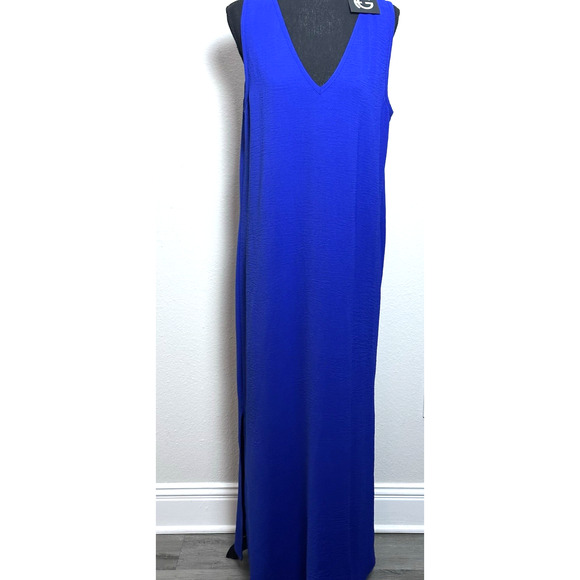 Franne Golde Women’s Royal Blue Santorini Airflow Maxi Dress Size (L) V Neck - Picture 3 of 16